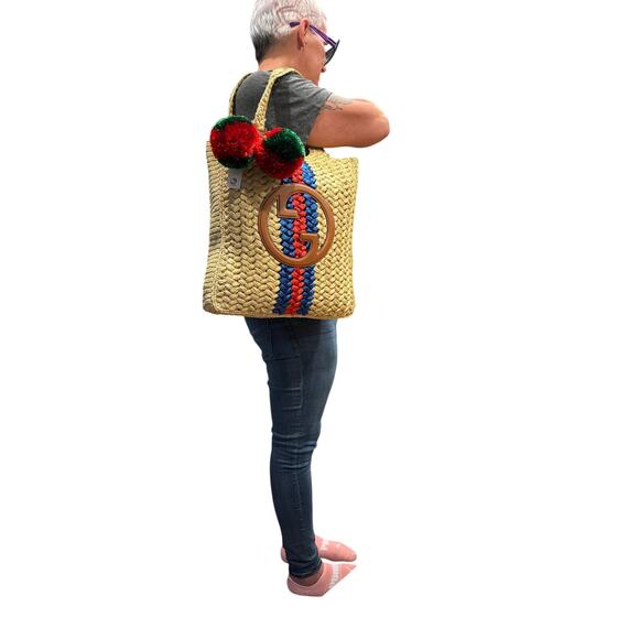 GUCCI BLONDIE RAFIA TOTE - LIMITED EDITION NWT 15.5 x 13 x 3.5 - Picture 6 of 6